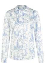 Bluse Klassik aqua Jagddruck