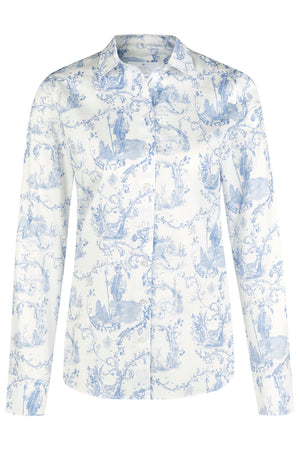 Bluse Klassik aqua Jagddruck