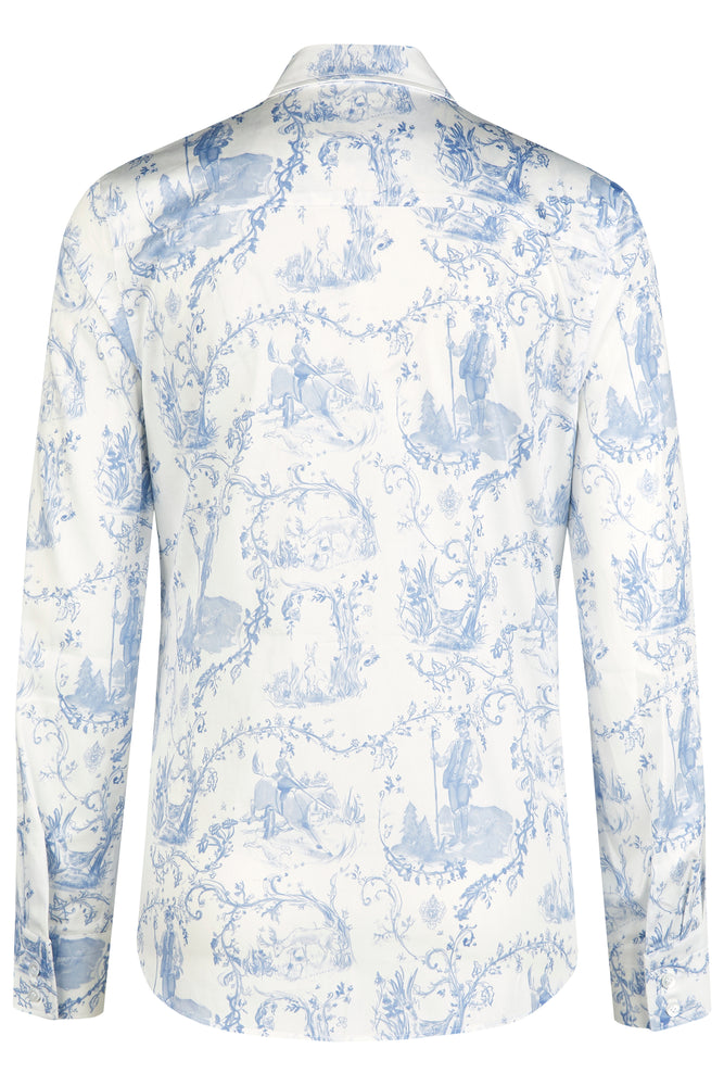 Bluse Klassik aqua Jagddruck