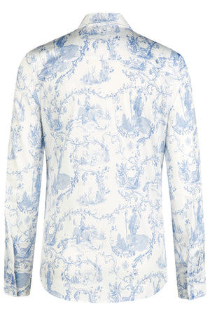 Bluse Klassik aqua Jagddruck