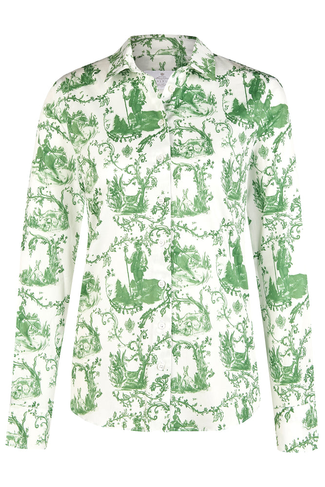 Bluse Klassik oliv Jagddruck