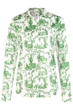 Bluse Klassik oliv Jagddruck