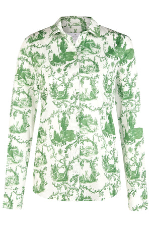 Bluse Klassik oliv Jagddruck