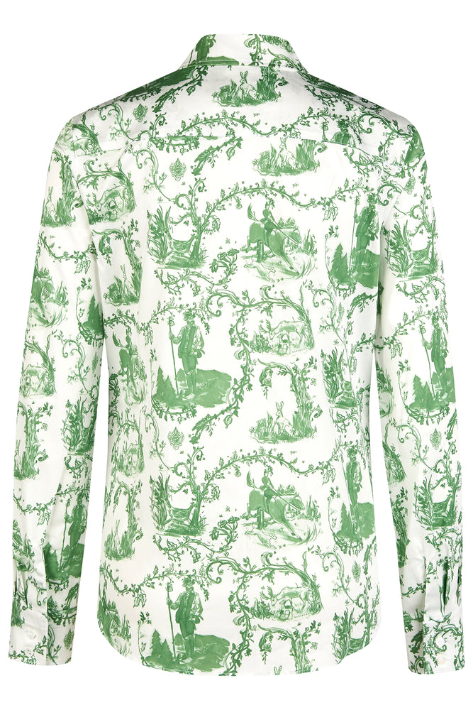 Bluse Klassik oliv Jagddruck